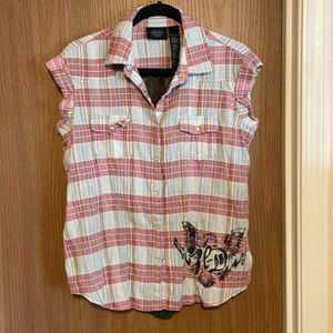 Harley Davidson snap front lace back sz L